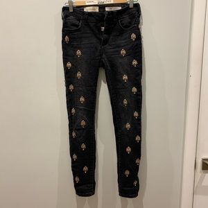 beaded/embroidered black skinny jeans by BLANK NYC